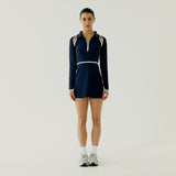 Emily Court Dress - Navy & White