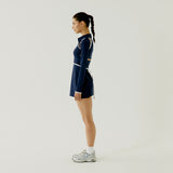 Emily Court Dress - Navy & White