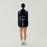 Emily Court Dress - Navy & White