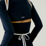 Emily Court Dress - Navy & White