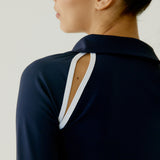 Emily Court Dress - Navy & White