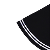 Front Zip Polo Dress - Black & White