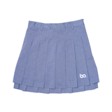 Perfect Baby Blue Set - Pleated Skirt + Sleeveless Mock Neck Top