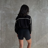 Cropped Cotton Jacket - Black