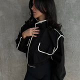 Cropped Cotton Jacket - Black
