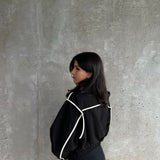 Cropped Cotton Jacket - Black