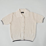 Collar Crochet Cardi - Ivory