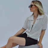 Collar Crochet Cardi - Ivory