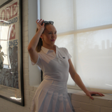 Perfect White Set - Pleated Skirt + Polo Shirt